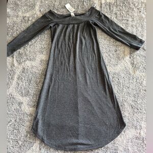 Full Tilt Charcoal Ribbed Dress